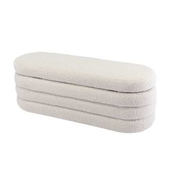 Mekka Boucle Oval Storage Ottoman