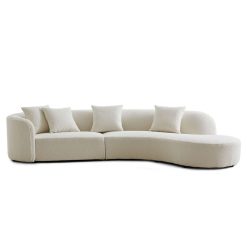 Tuna Curved Boucle Fabric Couch