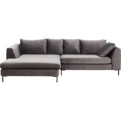 Giani Velvet Grey L Shape Couch