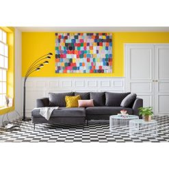 Alternative view of Giani Velvet Grey L Shape Couch